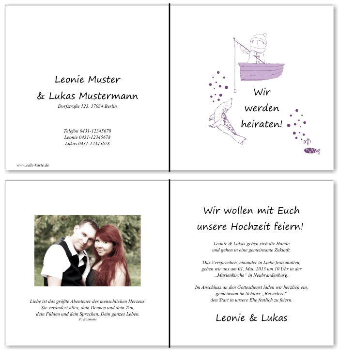  Einladungskarten Hochzeit, Hochzeitseinladungen, Hochzeitskarten, Einladungen f&uuml;r Hochzeit