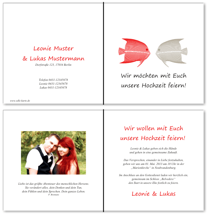  Einladungskarten Hochzeit, Hochzeitseinladungen, Hochzeitskarten, Einladungen f&uuml;r Hochzeit