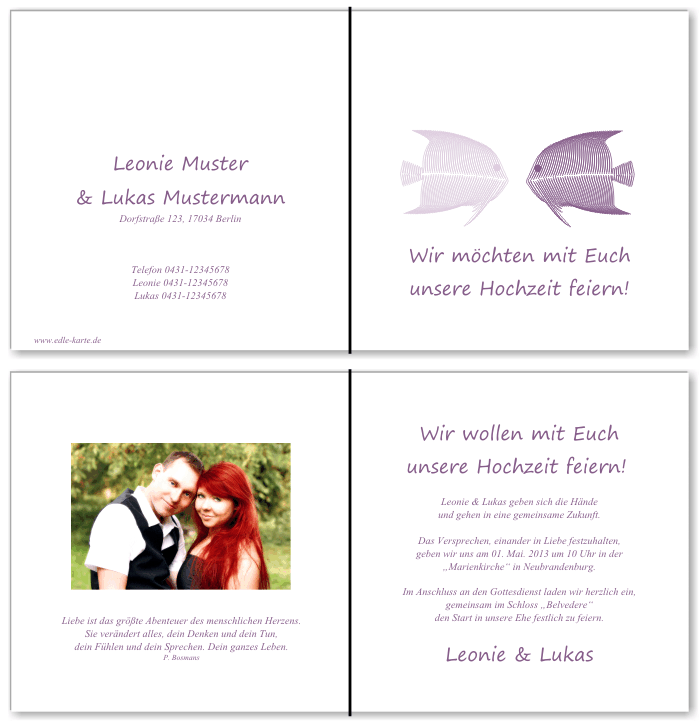  Einladungskarten Hochzeit, Hochzeitseinladungen, Hochzeitskarten, Einladungen f&uuml;r Hochzeit