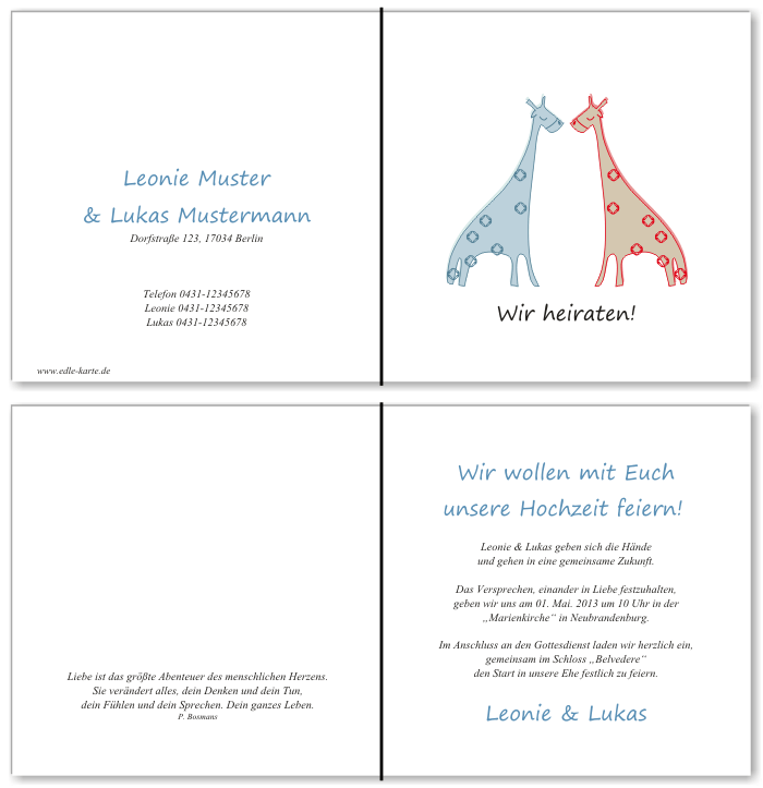  Einladungskarten Hochzeit, Hochzeitseinladungen, Hochzeitskarten, Einladungen f&uuml;r Hochzeit