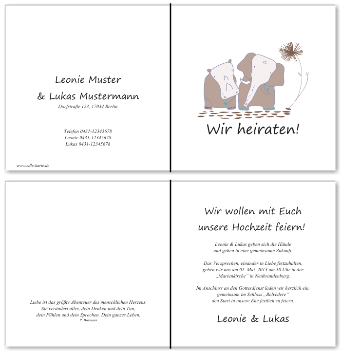  Einladungskarten Hochzeit, Hochzeitseinladungen, Hochzeitskarten, Einladungen f&uuml;r Hochzeit