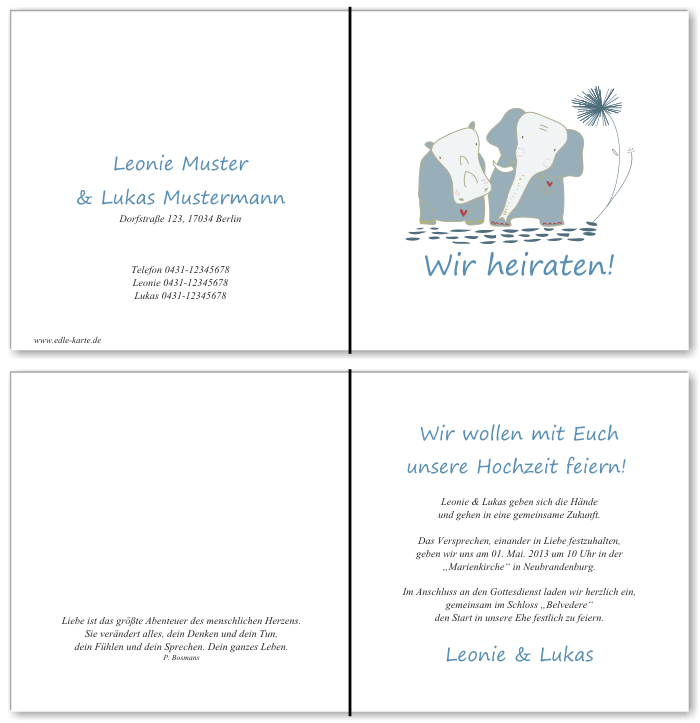  Einladungskarten Hochzeit, Hochzeitseinladungen, Hochzeitskarten, Einladungen f&uuml;r Hochzeit