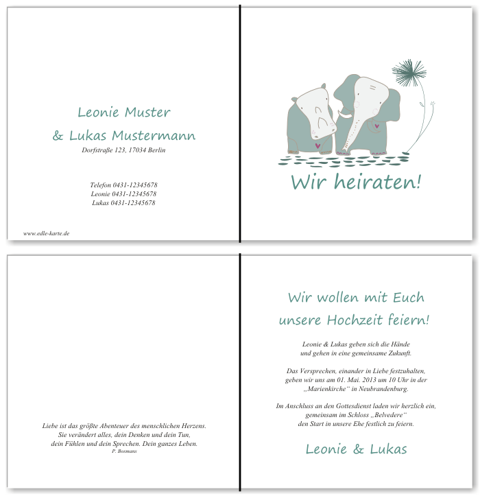  Einladungskarten Hochzeit, Hochzeitseinladungen, Hochzeitskarten, Einladungen f&uuml;r Hochzeit