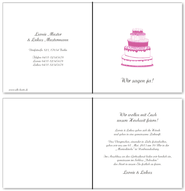  Einladungskarten Hochzeit, Hochzeitseinladungen, Hochzeitskarten, Einladungen f&uuml;r Hochzeit