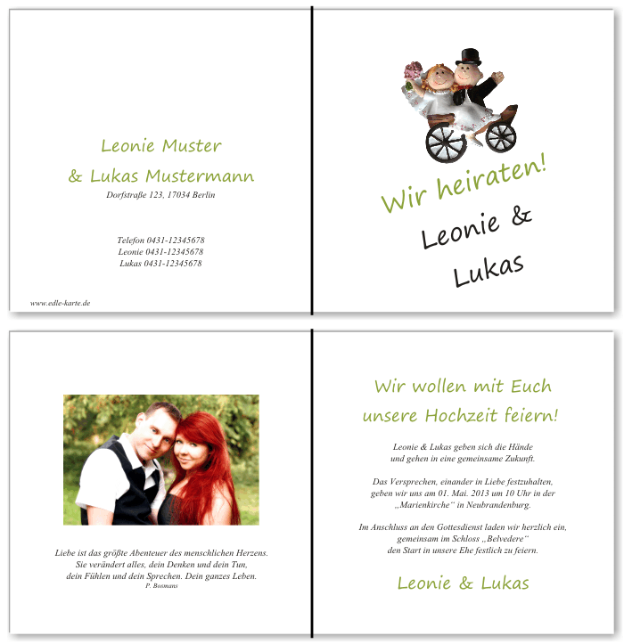  Einladungskarten Hochzeit, Hochzeitseinladungen, Hochzeitskarten, Einladungen f&uuml;r Hochzeit