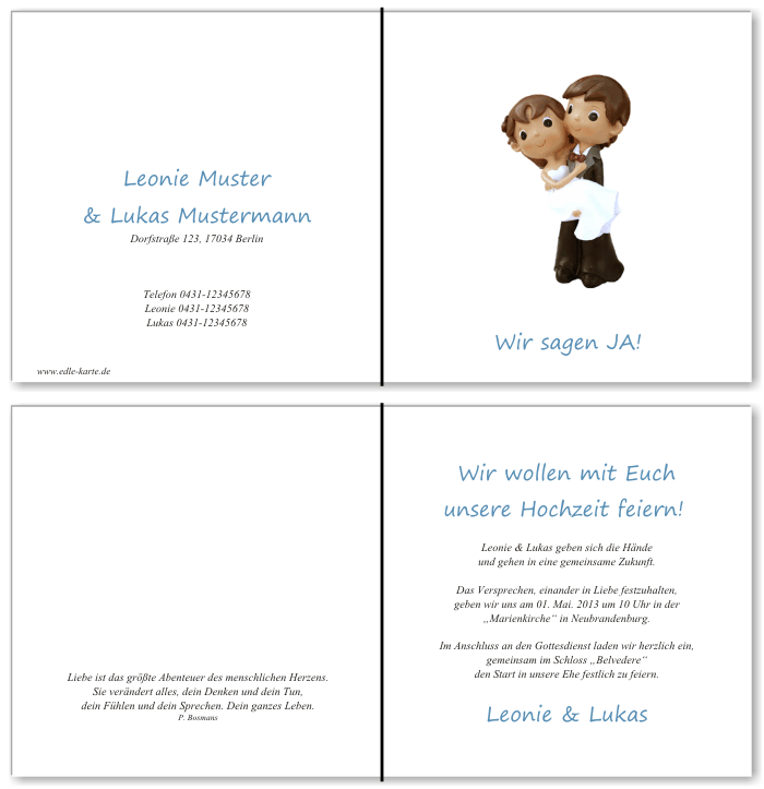  Einladungskarten Hochzeit, Hochzeitseinladungen, Hochzeitskarten, Einladungen f&uuml;r Hochzeit