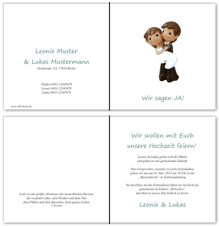  Einladungskarten Hochzeit, Hochzeitseinladungen, Hochzeitskarten, Einladungen f&uuml;r Hochzeit