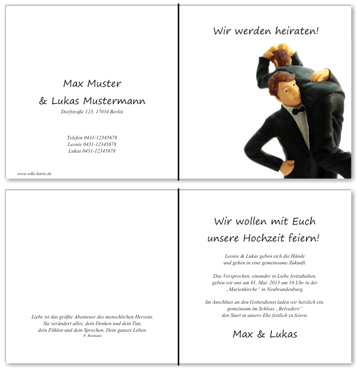  Einladungskarten Hochzeit, Hochzeitseinladungen, Hochzeitskarten, Einladungen f&uuml;r Hochzeit