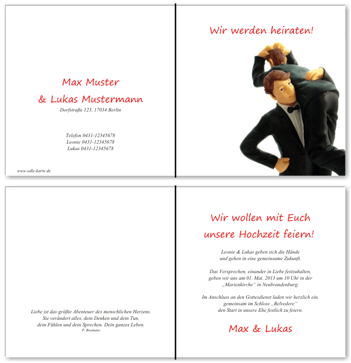  Einladungskarten Hochzeit, Hochzeitseinladungen, Hochzeitskarten, Einladungen f&uuml;r Hochzeit