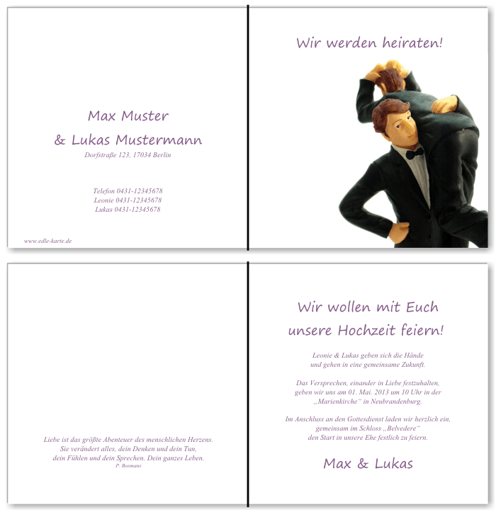  Einladungskarten Hochzeit, Hochzeitseinladungen, Hochzeitskarten, Einladungen f&uuml;r Hochzeit