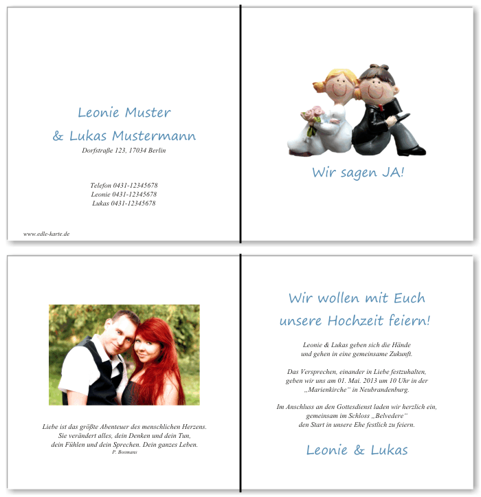  Einladungskarten Hochzeit, Hochzeitseinladungen, Hochzeitskarten, Einladungen f&uuml;r Hochzeit