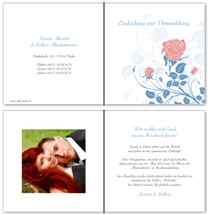  Einladungskarten Hochzeit, Hochzeitseinladungen, Hochzeitskarten, Einladungen f&uuml;r Hochzeit