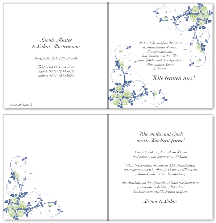  Einladungskarten Hochzeit, Hochzeitseinladungen, Hochzeitskarten, Einladungen f&uuml;r Hochzeit