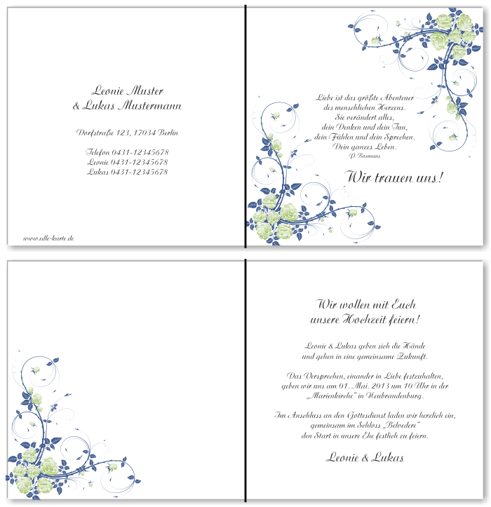  Einladungskarten Hochzeit, Hochzeitseinladungen, Hochzeitskarten, Einladungen f&uuml;r Hochzeit