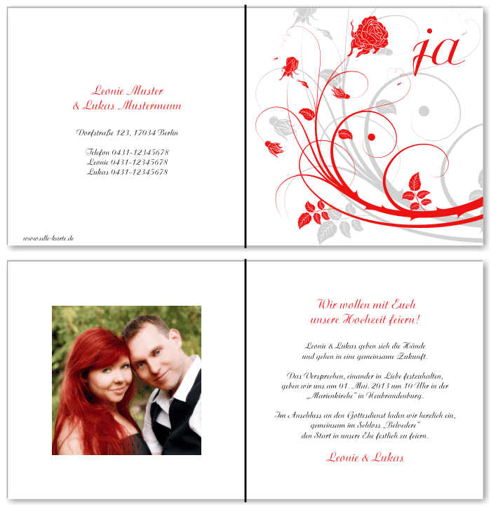  Einladungskarten Hochzeit, Hochzeitseinladungen, Hochzeitskarten, Einladungen f&uuml;r Hochzeit