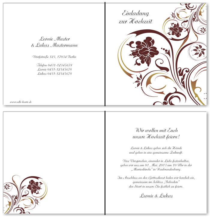  Einladungskarten Hochzeit, Hochzeitseinladungen, Hochzeitskarten, Einladungen f&uuml;r Hochzeit