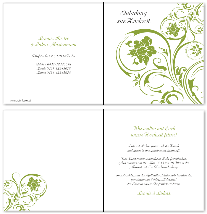  Einladungskarten Hochzeit, Hochzeitseinladungen, Hochzeitskarten, Einladungen f&uuml;r Hochzeit