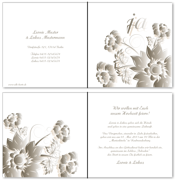  Einladungskarten Hochzeit, Hochzeitseinladungen, Hochzeitskarten, Einladungen f&uuml;r Hochzeit