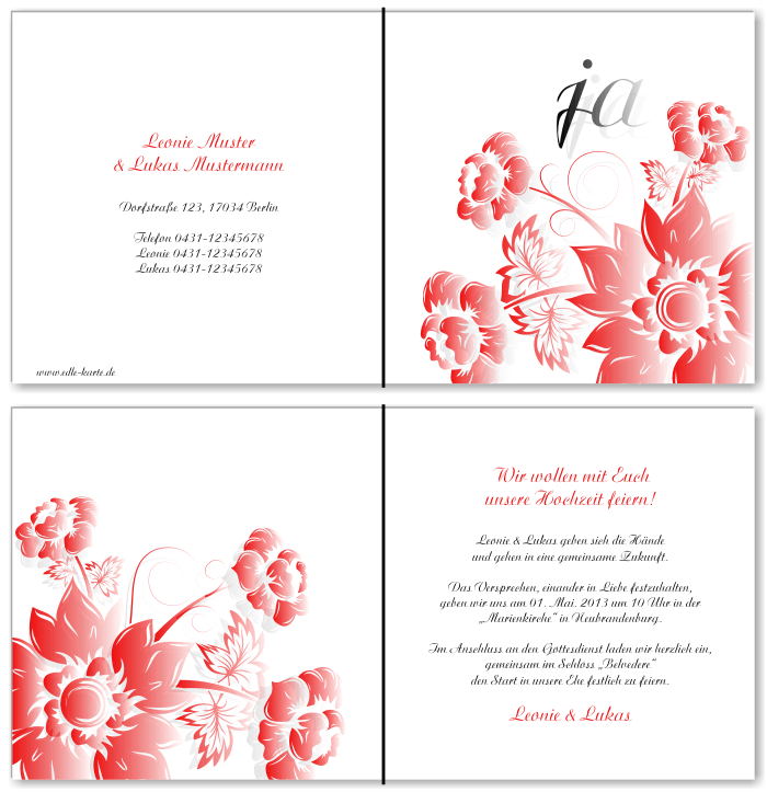  Einladungskarten Hochzeit, Hochzeitseinladungen, Hochzeitskarten, Einladungen f&uuml;r Hochzeit