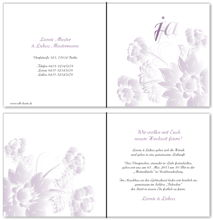  Einladungskarten Hochzeit, Hochzeitseinladungen, Hochzeitskarten, Einladungen f&uuml;r Hochzeit