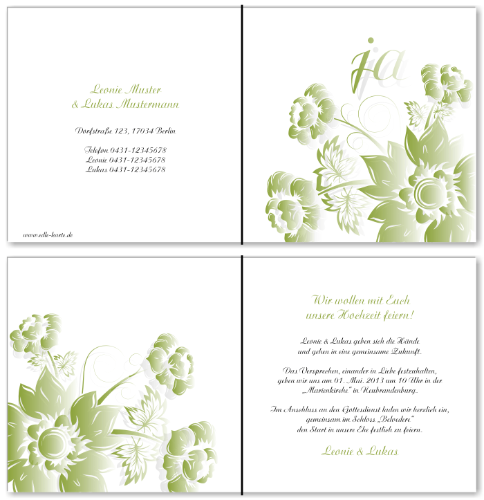  Einladungskarten Hochzeit, Hochzeitseinladungen, Hochzeitskarten, Einladungen f&uuml;r Hochzeit