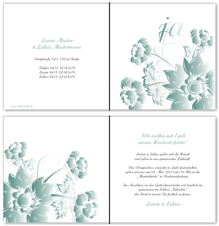  Einladungskarten Hochzeit, Hochzeitseinladungen, Hochzeitskarten, Einladungen f&uuml;r Hochzeit