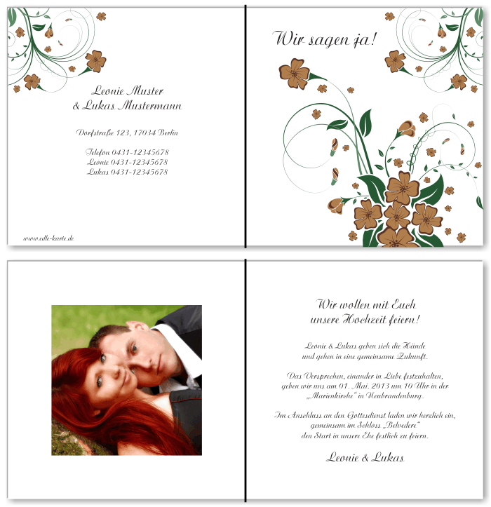  Einladungskarten Hochzeit, Hochzeitseinladungen, Hochzeitskarten, Einladungen f&uuml;r Hochzeit