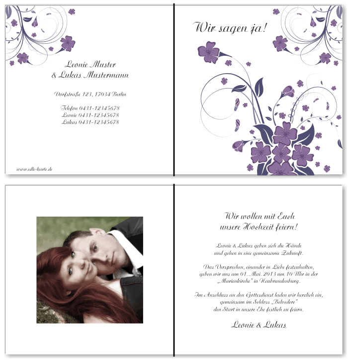  Einladungskarten Hochzeit, Hochzeitseinladungen, Hochzeitskarten, Einladungen f&uuml;r Hochzeit