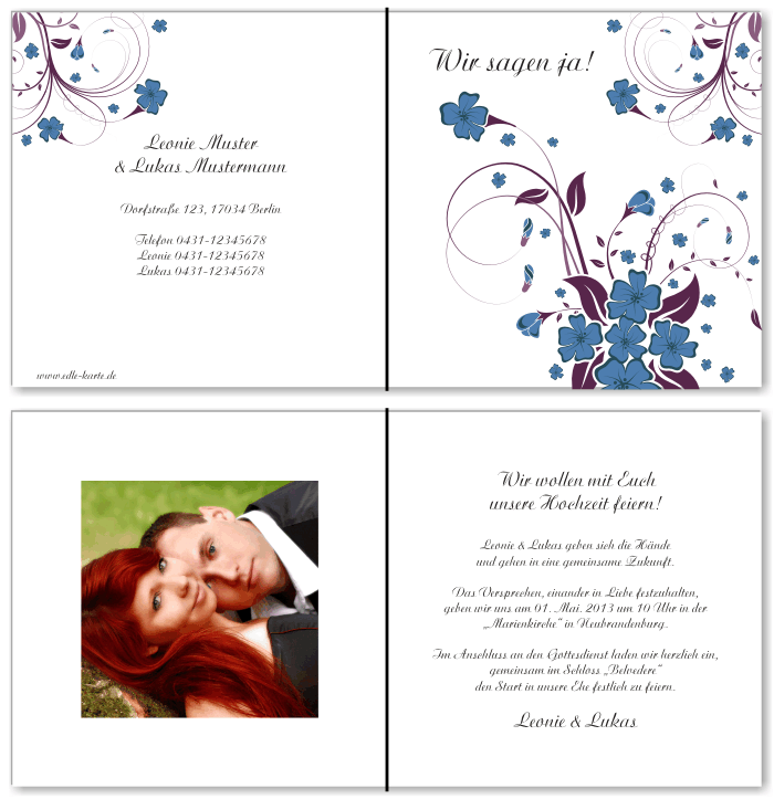  Einladungskarten Hochzeit, Hochzeitseinladungen, Hochzeitskarten, Einladungen f&uuml;r Hochzeit