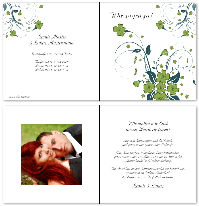  Einladungskarten Hochzeit, Hochzeitseinladungen, Hochzeitskarten, Einladungen f&uuml;r Hochzeit