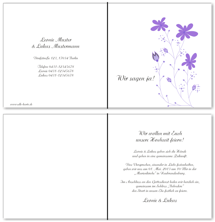  Einladungskarten Hochzeit, Hochzeitseinladungen, Hochzeitskarten, Einladungen f&uuml;r Hochzeit