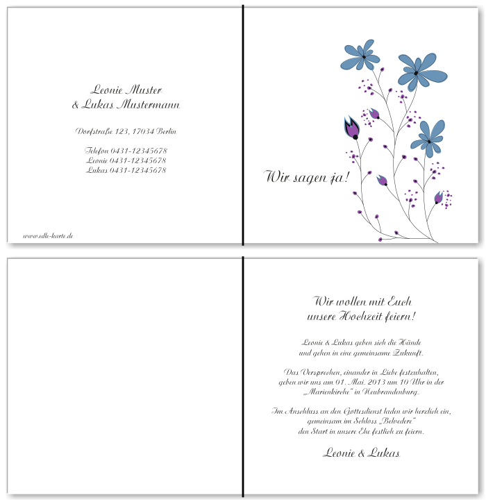  Einladungskarten Hochzeit, Hochzeitseinladungen, Hochzeitskarten, Einladungen f&uuml;r Hochzeit