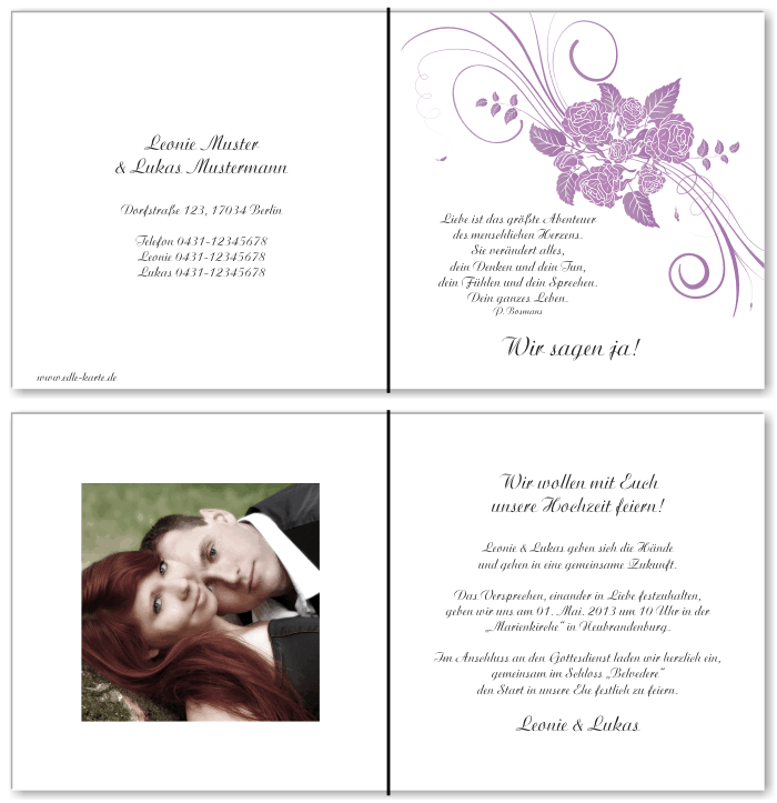  Einladungskarten Hochzeit, Hochzeitseinladungen, Hochzeitskarten, Einladungen f&uuml;r Hochzeit