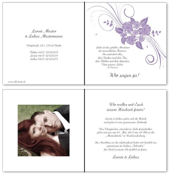  Einladungskarten Hochzeit, Hochzeitseinladungen, Hochzeitskarten, Einladungen f&uuml;r Hochzeit