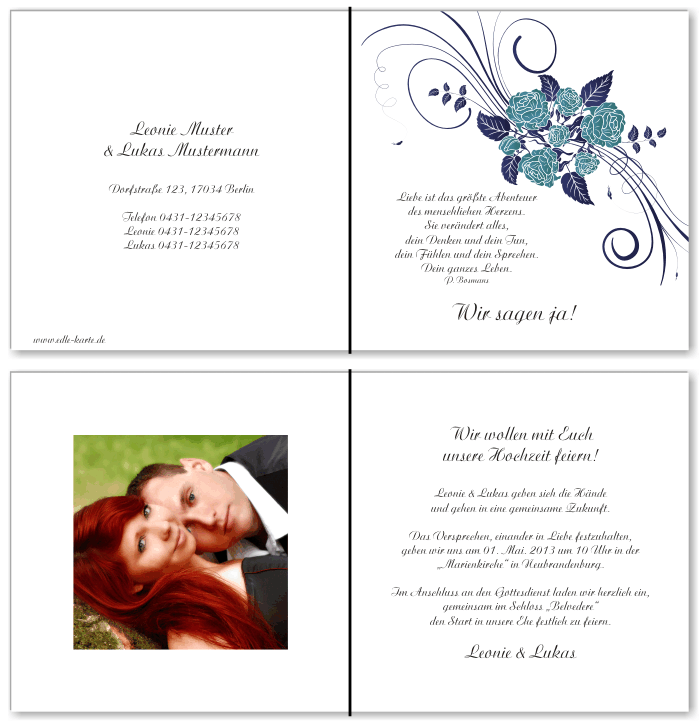  Einladungskarten Hochzeit, Hochzeitseinladungen, Hochzeitskarten, Einladungen f&uuml;r Hochzeit