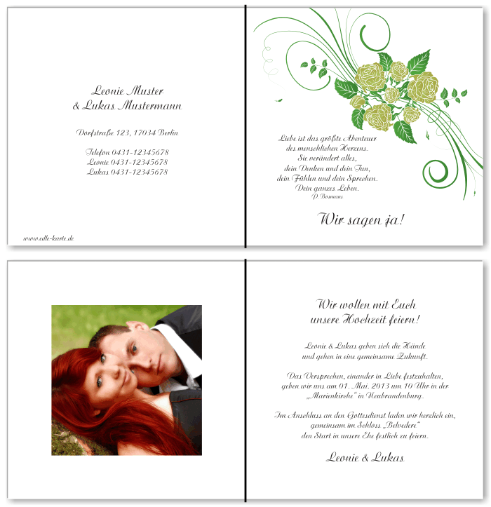  Einladungskarten Hochzeit, Hochzeitseinladungen, Hochzeitskarten, Einladungen f&uuml;r Hochzeit