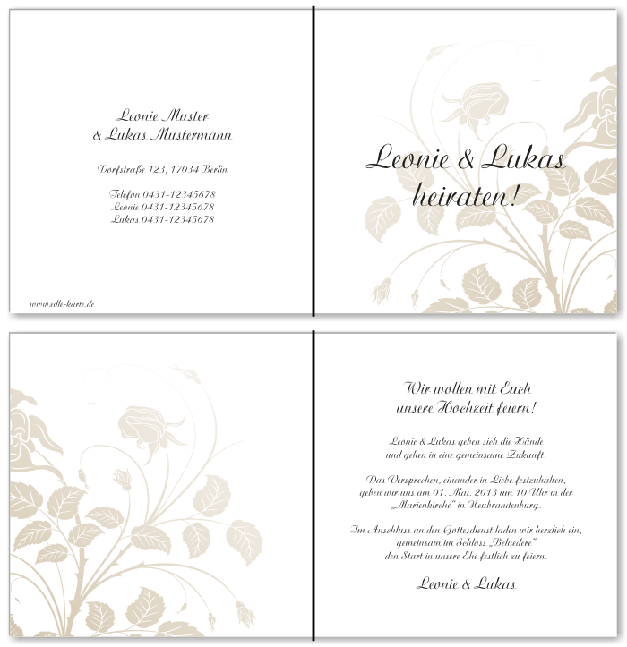  Einladungskarten Hochzeit, Hochzeitseinladungen, Hochzeitskarten, Einladungen f&uuml;r Hochzeit