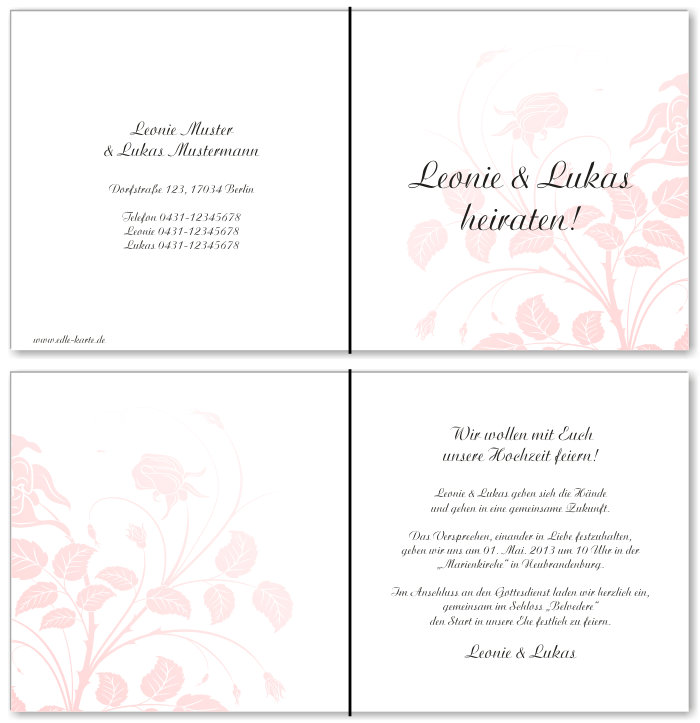  Einladungskarten Hochzeit, Hochzeitseinladungen, Hochzeitskarten, Einladungen f&uuml;r Hochzeit