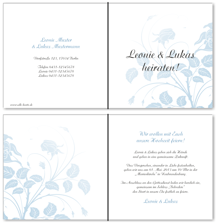  Einladungskarten Hochzeit, Hochzeitseinladungen, Hochzeitskarten, Einladungen f&uuml;r Hochzeit