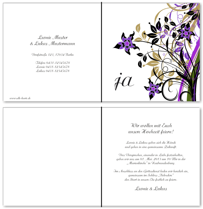  Einladungskarten Hochzeit, Hochzeitseinladungen, Hochzeitskarten, Einladungen f&uuml;r Hochzeit