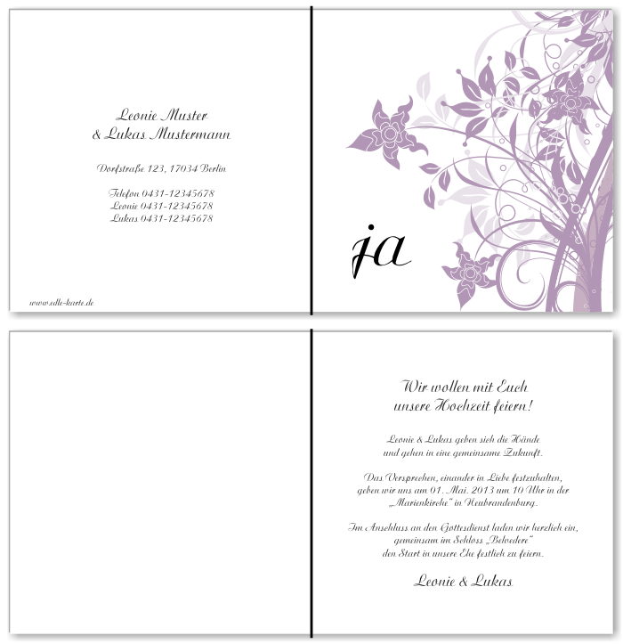  Einladungskarten Hochzeit, Hochzeitseinladungen, Hochzeitskarten, Einladungen f&uuml;r Hochzeit