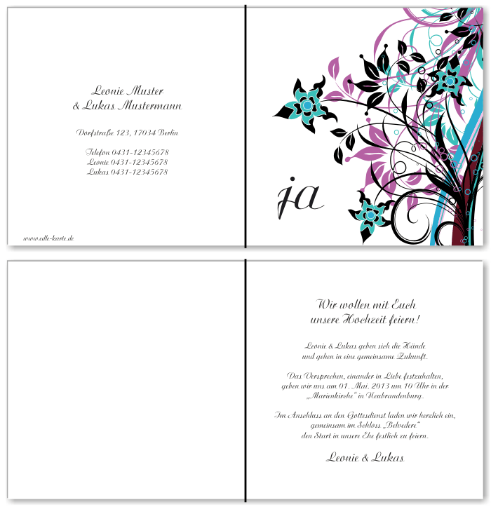  Einladungskarten Hochzeit, Hochzeitseinladungen, Hochzeitskarten, Einladungen f&uuml;r Hochzeit