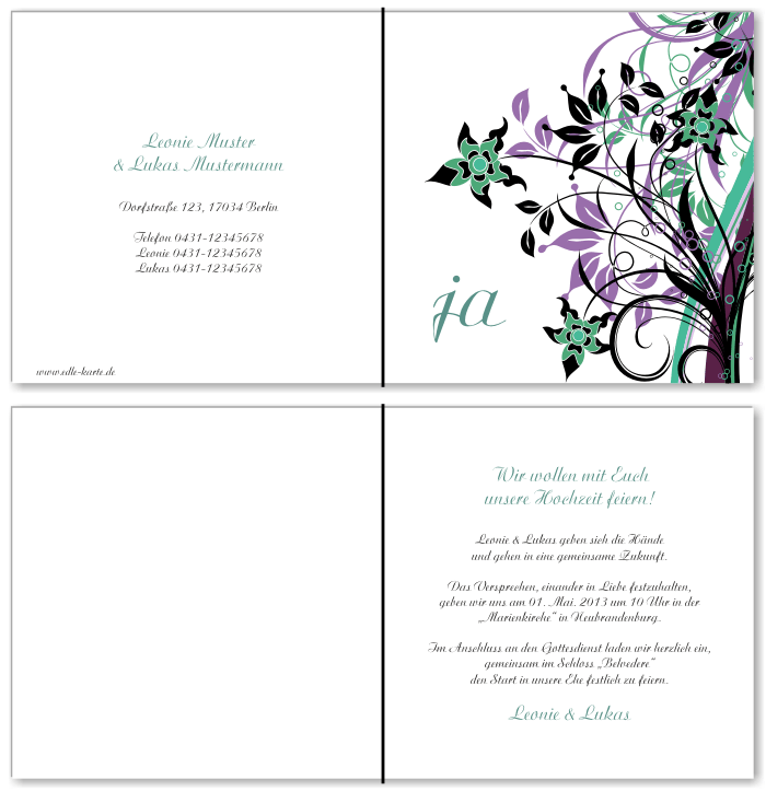  Einladungskarten Hochzeit, Hochzeitseinladungen, Hochzeitskarten, Einladungen f&uuml;r Hochzeit