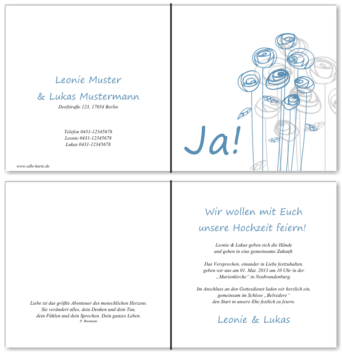  Einladungskarten Hochzeit, Hochzeitseinladungen, Hochzeitskarten, Einladungen f&uuml;r Hochzeit