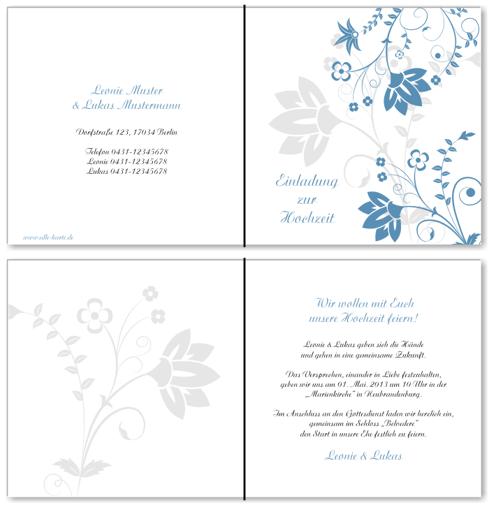  Einladungskarten Hochzeit, Hochzeitseinladungen, Hochzeitskarten, Einladungen f&uuml;r Hochzeit