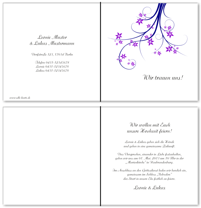  Einladungskarten Hochzeit, Hochzeitseinladungen, Hochzeitskarten, Einladungen f&uuml;r Hochzeit