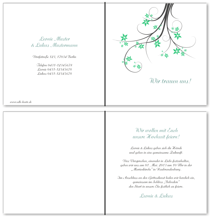  Einladungskarten Hochzeit, Hochzeitseinladungen, Hochzeitskarten, Einladungen f&uuml;r Hochzeit