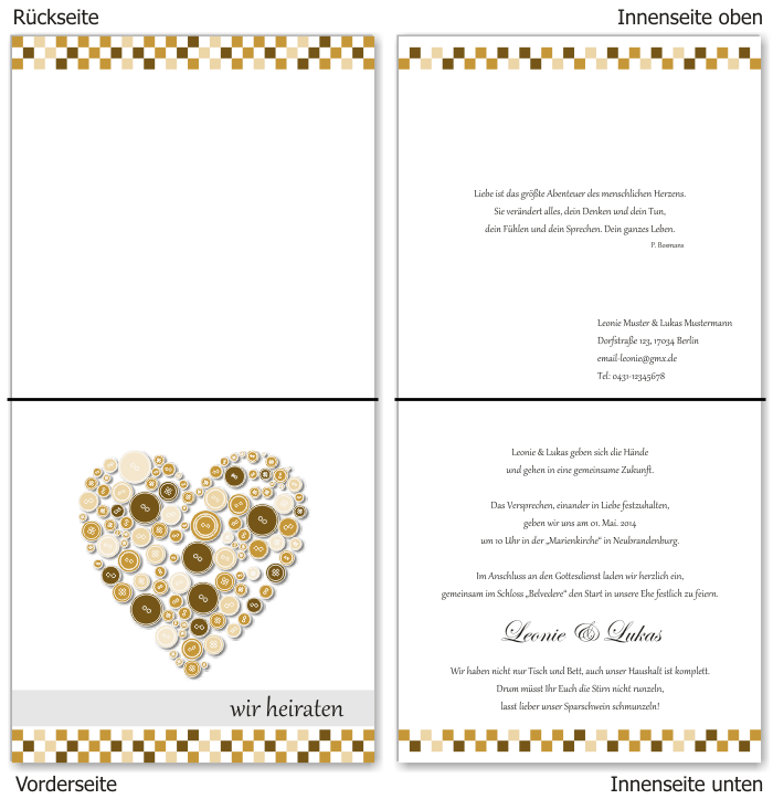  Einladungskarten Hochzeit, Hochzeitseinladungen, Hochzeitskarten, Einladungen f&uuml;r Hochzeit