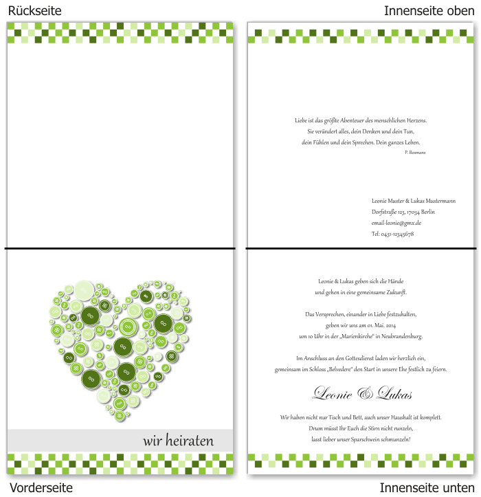  Einladungskarten Hochzeit, Hochzeitseinladungen, Hochzeitskarten, Einladungen f&uuml;r Hochzeit