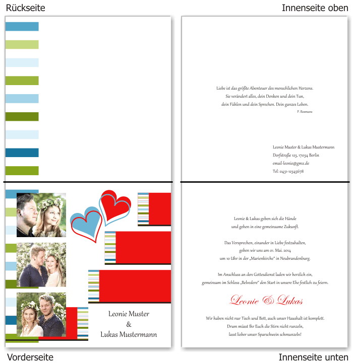  Einladungskarten Hochzeit, Hochzeitseinladungen, Hochzeitskarten, Einladungen f&uuml;r Hochzeit